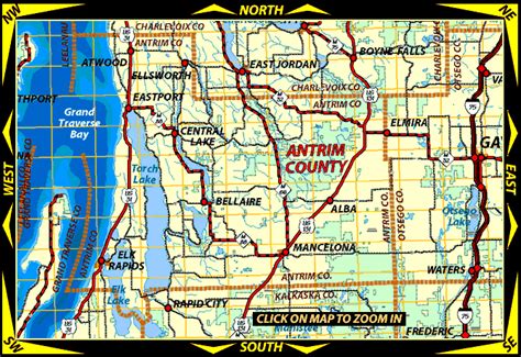 Map of Antrim County, Michigan, including maps of Elk Rapids, Bellaire ...