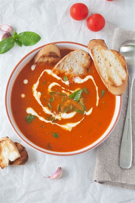 Tomato Soup from Fresh Ripe Tomatoes - Vibrant Plate