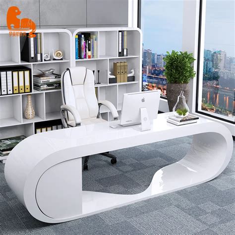 cheap round edge design CEO white google modern office desk, View ...