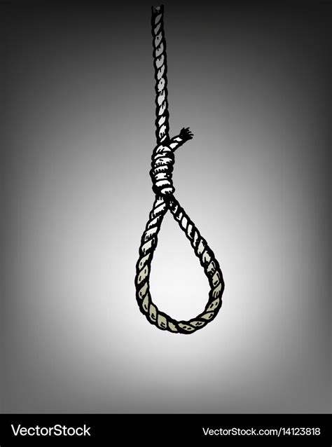 Drawing rope noose hanging Royalty Free Vector Image