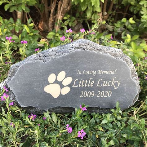 Buy Claratut Personalized Pet Memorial Stone, ain Shape Pet Grave ...