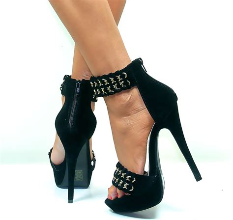 WOMENS ANKLE STRAP CUFF STILETTO HIGH HEEL PEEP TOE SANDALS STRAPPY ...