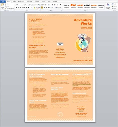 How To Create A Trifold Brochure In Microsoft Word - Printable ...