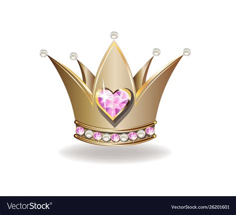 Beautiful golden princess crown 4 Royalty Free Vector Image