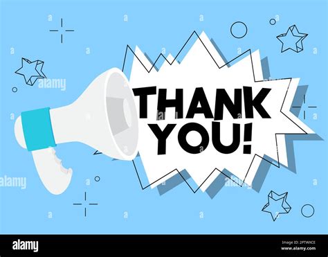 Thank You text with cartoon Megaphone Stock Vector Image & Art - Alamy