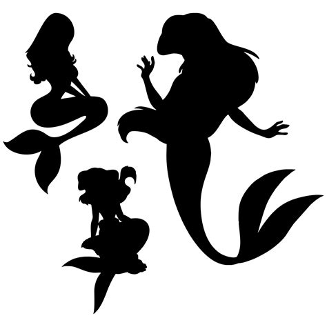 Ariel Mermaid Silhouette Clip Art Mermaid Silhouette Png Clip Art Png ...