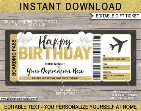 Surprise Travel. Surprise Vacation Printable Boarding Pass Template ...