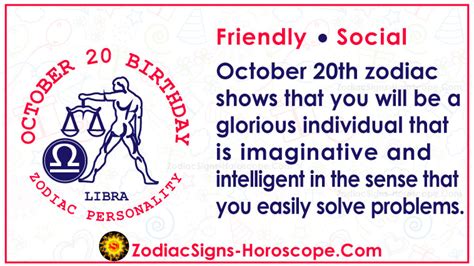 October 20 Zodiac (Libra) Horoscope Birthday Personality and Lucky Things