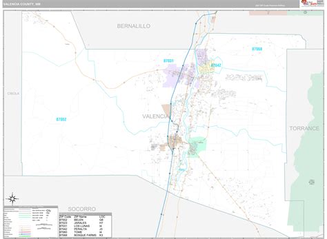 Valencia County, NM Wall Map Premium Style by MarketMAPS - MapSales.com