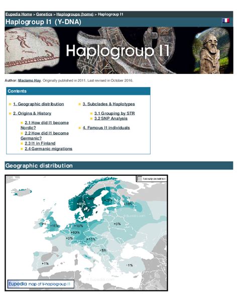 (PDF) Origins and history of Haplogroup I1 (Y-DNA) | Maciamo Hay ...