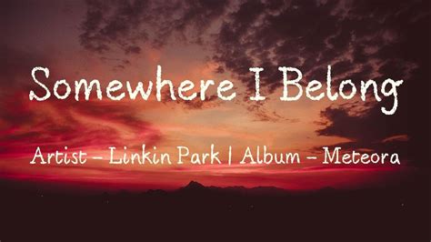 Somewhere I Belong (Lyrics) - Linkin Park Chords - Chordify