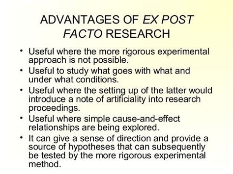 Ex Post Facto Design Research Methodology