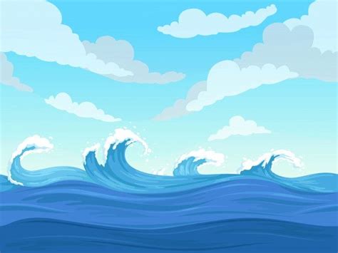 Ocean Surface Wave Background | Wave illustration, Underwater cartoon ...