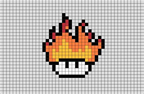 Fire Mushroom Pixel Art | Pixel art pattern, Pixel art, Easy pixel art