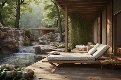 Premium AI Image | Concept of relaxation in wellness retreats amidst nature