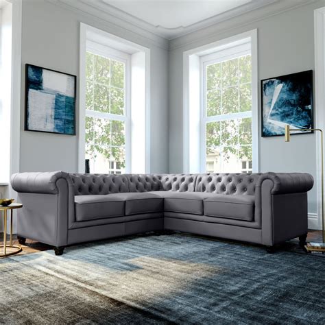 Chesterfield Corner Leather Sofa Set - Sofa Design Ideas