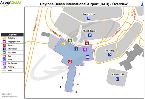 Daytona Beach - Daytona Beach International (DAB) Airport Terminal Map ...