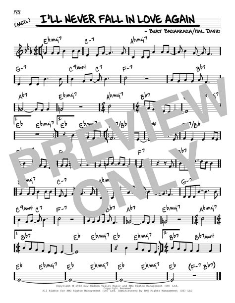 I'll Never Fall In Love Again by Dionne Warwick Sheet Music for Real ...