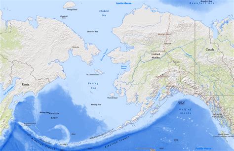 Map of Alaska and Bering Sea