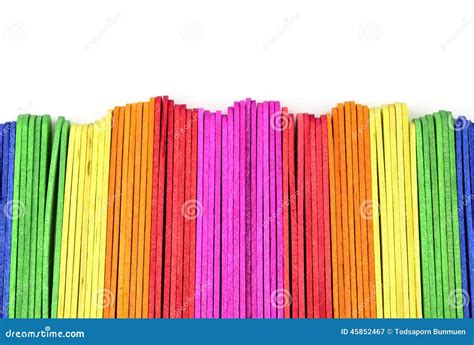 Colorful Wooden Ice Cream Stick Isolated On White Background Stock ...