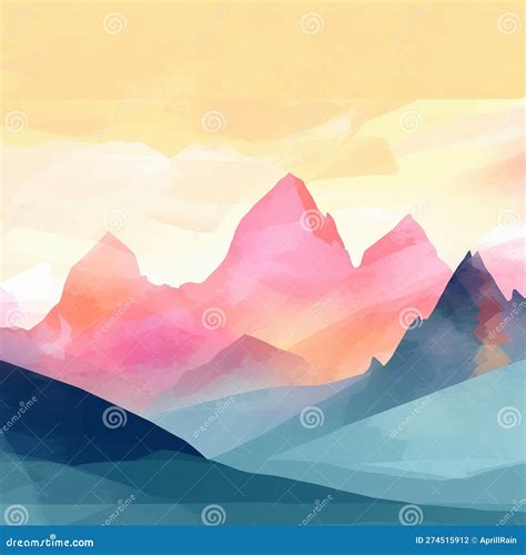 Drawing Mountains Watercolor Stock Illustration - Illustration of five ...