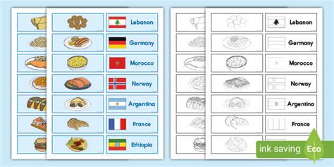 Food Around The World Matching Cards (teacher made)