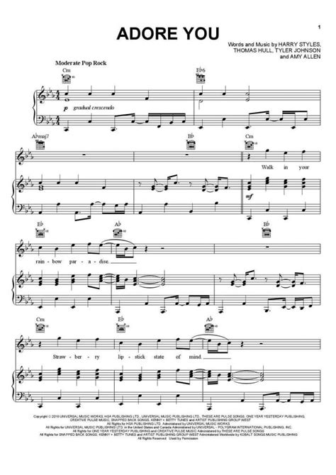 Adore You Piano Sheet Music | OnlinePianist