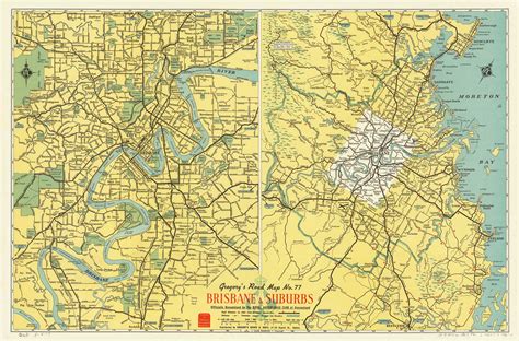 Buy vintage wall map of Brisbane - Shop Mapworld