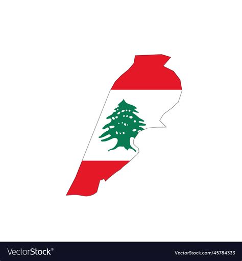 Lebanon national flag in a shape of country map Vector Image