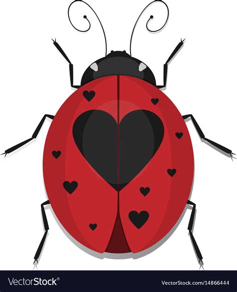 Heart ladybug Royalty Free Vector Image - VectorStock