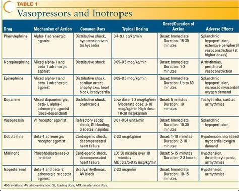 Vasopressin and inotropes … | Pharmacology nursing, Nursing school ...