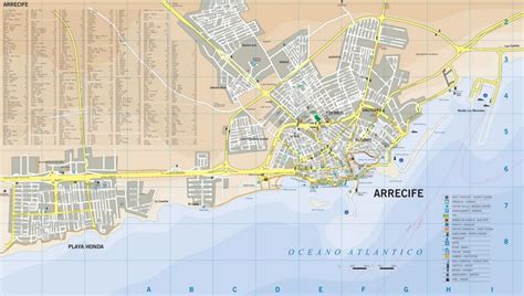 Arrecife tourist map - Ontheworldmap.com