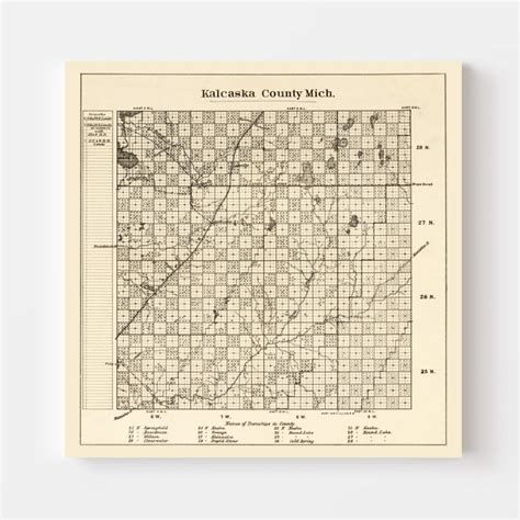 Vintage Map of Kalkaska County, Michigan 1878 by Ted's Vintage Art