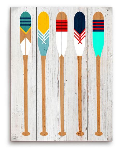 Image Canvas Colorful Oars Wall Art | Wood wall art, Painted oars ...