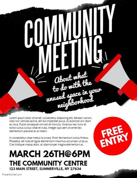 Community Meeting Flyer | Poster design layout, Poster layout, Flyer ...