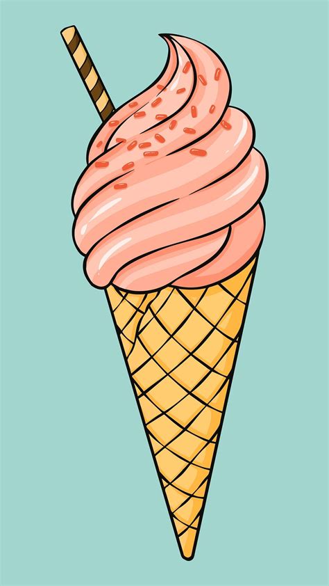 Download free illustration of Vintage ice cream dull colorful cartoon ...