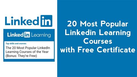 20 Most Popular Linkedin Learning Courses | Free Courses with Certificate