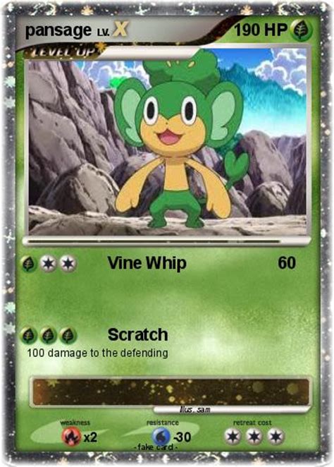 Pokémon pansage 59 59 - Vine Whip - My Pokemon Card