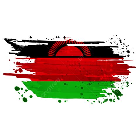 Malawi Flag White Transparent, Malawi Flag Watercolor Paint Brush ...