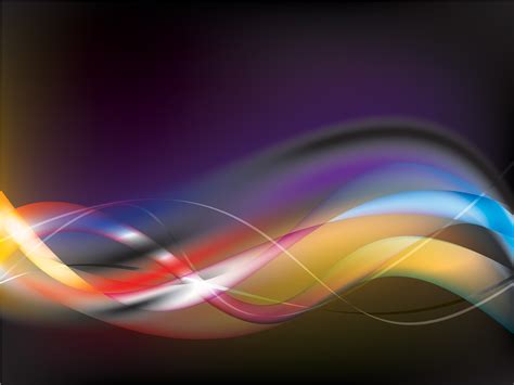 Abstract Colourful Light Waves Powerpoint Templates - Abstract, Black ...