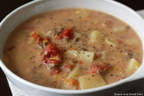 Crockpot Cheeseburger Soup - Grace and Good Eats