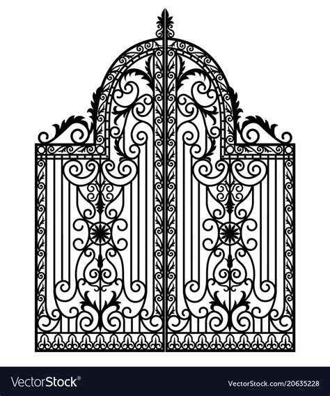 Black metal gate Royalty Free Vector Image - VectorStock