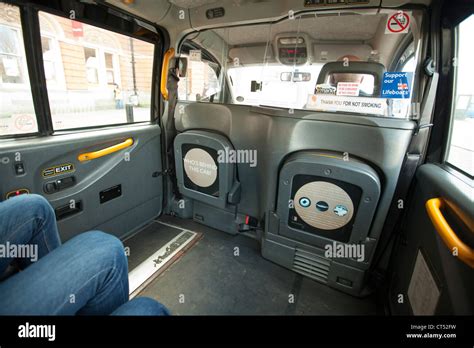 Inside a black taxi cab in Norwich, Norfolk, UK Stock Photo - Alamy