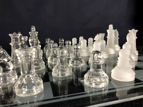 Glass Chess Set Glass Chess Chess Board Glass Chess Board - Etsy