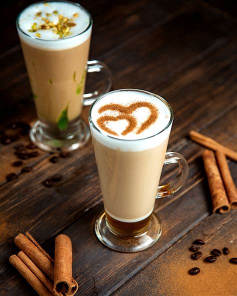 Free Photo | A pair of coffee drinks with milk