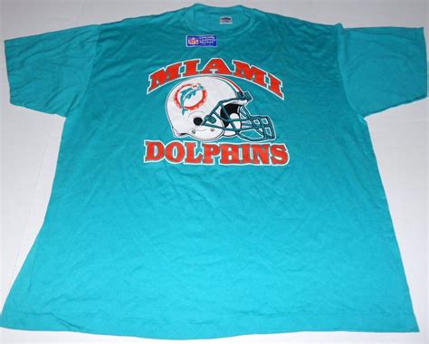 Vintage MIAMI DOLPHINS Trench 50/50 T Shirt XXL 2XL NFL New Old Stock ...