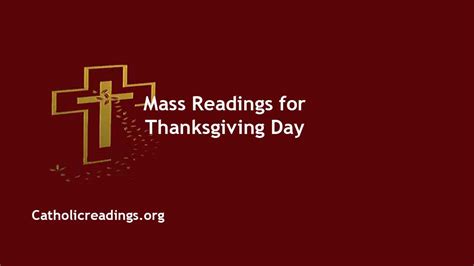 Catholic Readings for Thanksgiving Day 2021 - November 25 2021, Homily