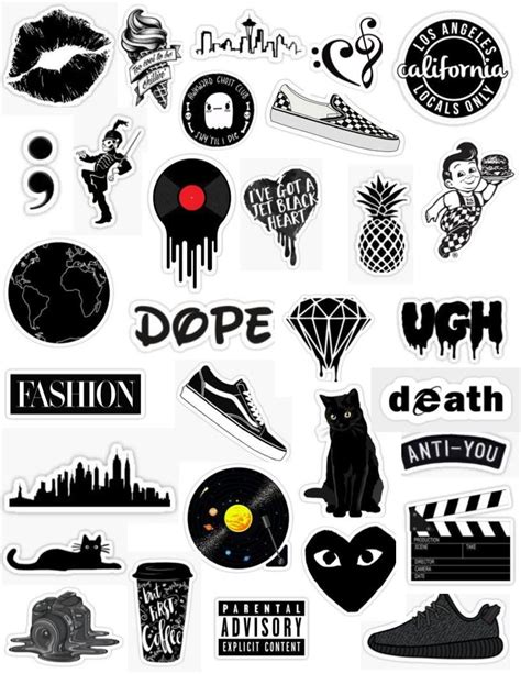 'Black Sticker Pack ' Sticker by Lauren53103 | Black stickers ...