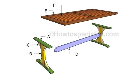 Trestle table plans | HowToSpecialist - How to Build, Step by Step DIY ...