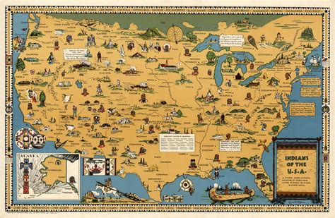 Buy USA Native American Indian Tribes - Pictorial Wall , Wall Art Decor ...